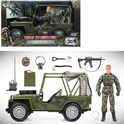 World PeaceKeepers 1:6 Army Military Vehicle Toy Play Set With 12  Figure • £62.99