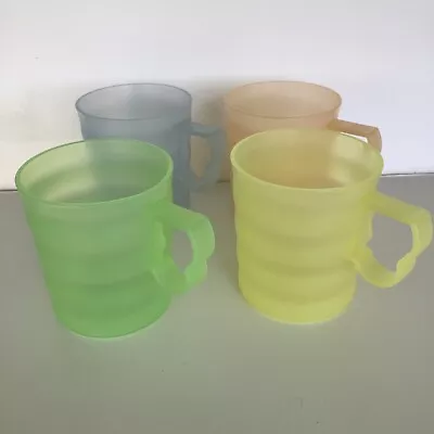 Vintage Tupperware Impressions Mugs Set Of 4 Pastels 3574B-1 350ml Cups  • $22.99