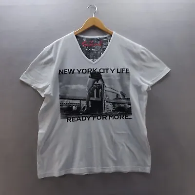 £12.88 • Buy SUNBLEND T Shirt XXL White Black Grey Graphic Print New York City Short Sleeve