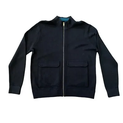 Ted Baker Size 7 US Size XXL Mens Long Sleeve Dark Navy Full Zip Jacket • $55