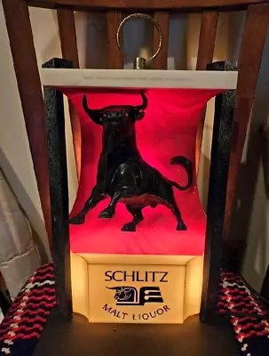 Vintage Schlitz Malt Liquor Bull Lighted Beer Sign W Bull ~ (1960s/1970s?) • $179.95