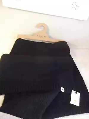 Radley Black Knitted Scarf BNWT RRP £59 Woman Gift • £37.95