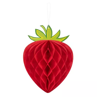 Strawberry Honeycomb Paper Hanging Decoration 29cm • £2.99