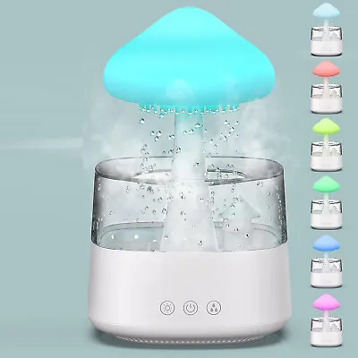 Rain Cloud Humidifier Rain Drop Sound Night Light Aromatherapy Oil Essential • £26.90