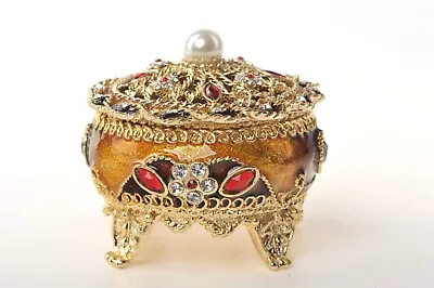 Keren Kopal Vintage Style Trinket Box Hand Made With Austrian Crystal • $49