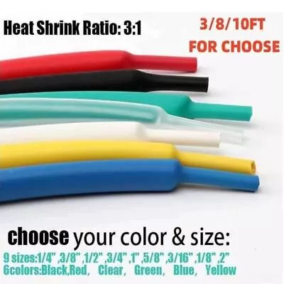 Heat Shrink Tubing 3:1 Marine Grade Wire Wrap Adhesive Glue Lined Waterproof Kit • $10.89