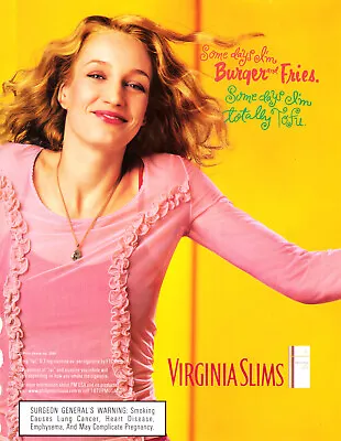 Virginia Slims Cigarette Ad #143 Rare 2001 Vintage Oop  • $10.99