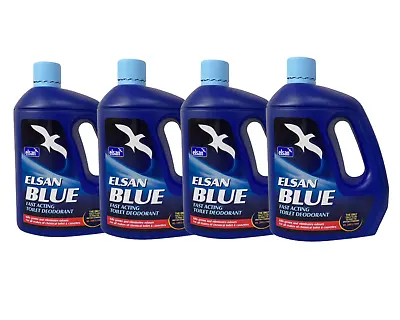 Elsan Blue 4L X 4 Multipack Perfumed Toilet Fluid Chemical Caravan Motorhome • £75.64