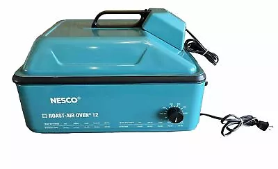 Nesco Vintage 12 Qt Non-Stick Turbo Convection Roaster Roast Air Oven Teal • $45.47