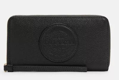 NWT Coach Leather Dempsey Large Phone Wallet Black C4111 • $196.61