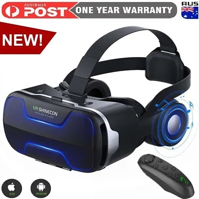 $73.70 • Buy SHINECON Virtual Reality All In One VR Box Headset 3D Glasses With VR Controller