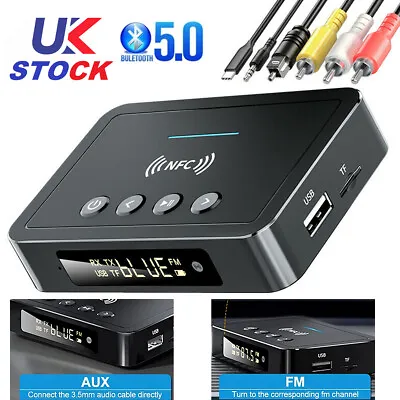 £18.31 • Buy 3 In 1 Wireless Bluetooth 5.0 Audio Transmitter Receiver FM HiFi Music Adapter