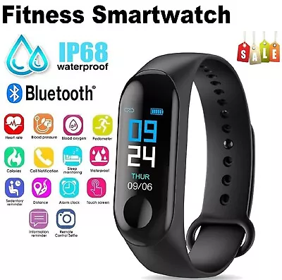 Smart Watch Fitbit Fitness Activity Tracker Heart Rate Monitor Bluetooth Aus Men • $18.99