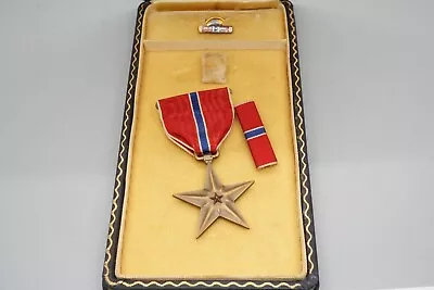 WWII Army Air Forces Bronze Star Named Medal & Ribbons Complete Set In Case • £96.50