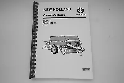 £19.99 • Buy New Holland Big Baler D800 D1000 Operators Manual