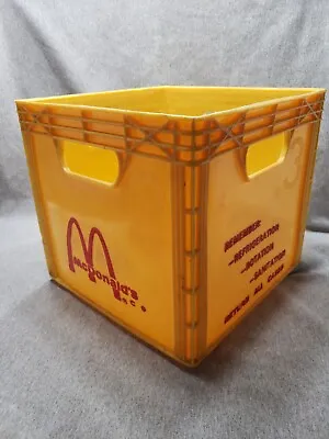 Rare Vintage McDonalds Restaurant Dairy Yellow With Red Plastic Milk Crate Sign • $99.77