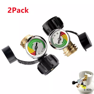 2PCS Propane Tank Gauge Adapter W/ Gas Pressure Level Meter Indicator For BBQ RV • $19.99