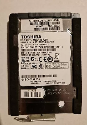 TOSHIBA MQ01ABF050V 500GB 2.5  SATA Laptop Hard Drive HDD Fully Tested • £9.49