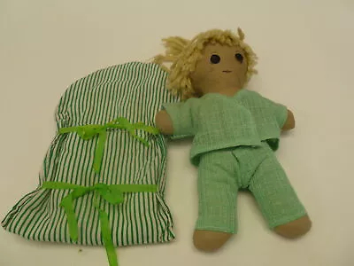 Handmade Fabric Doll Waldorf Style With Bag. 28cm. • £9.99