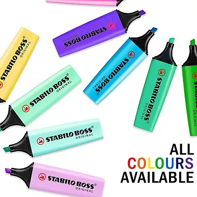 3 X STABILO BOSS Original & Pastel Highlighter Markers Pens -  Highlighters Pen • £5.99