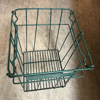 Antique Eggs Crate Metal Green Dicks Farm Mount Vernon Washington Cage Basket • $40