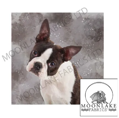 £5.45 • Buy Boston Terrier Dog Fabric Craft Panels 100% Light Cotton Or Thick Soft Polyester
