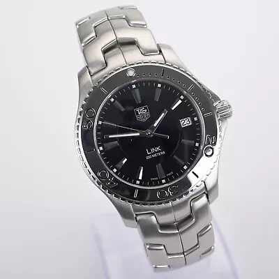 TAG Heuer Link WJ1110-0 Black Dial 39mm Stainless Steel Men's Watch • $569.99