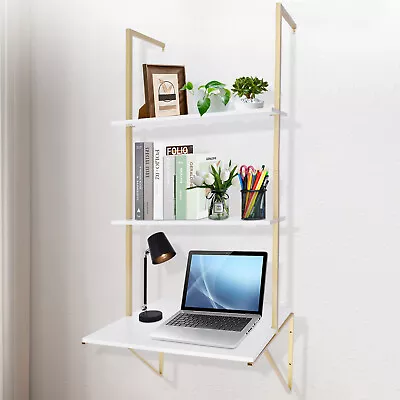 3 Layers Table Shelf Wall Mounted Ladder Desk Ecological Board Floating Shelf • $75