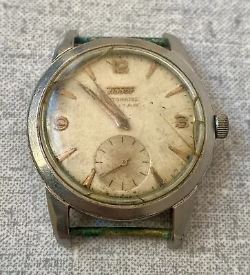 Vintage Tissot Automatic Militar Watch Cal 285-1t Beige Dial 34 Mm Ref 6589.3 • $100