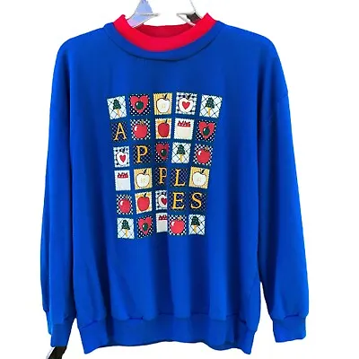 Vintage Teacher Apples Scrabble School Turtle Neck Act Lll Classics Sweatshirt • $15