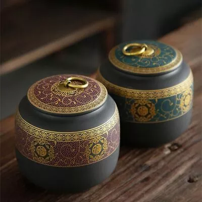 Retro Tea Storage Jar Ceramic Coffee Storage Container Tea Canister  Household • $41.15