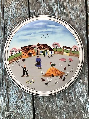 Villeroy & Boch  Design Naif Trinket Round Box Countryside Folk Art Luxembourg • $32