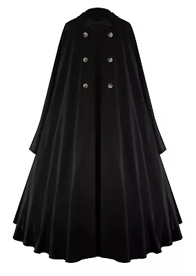 Mens Womens Steampunk Medieval Stage Military Goth Cloak Cape Hooded With Sleeve • $84