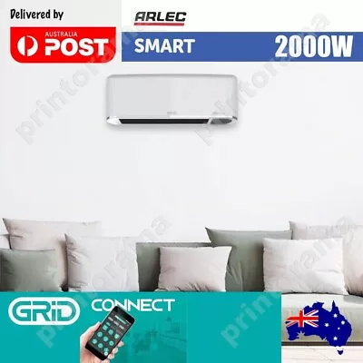 Arlec 2000W Ceramic Wall Heater Grid Connect Smart Heater With Remote Control • $59.95