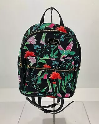 Kate Spade Black Multi Floral Print Fabric Backpack • $42