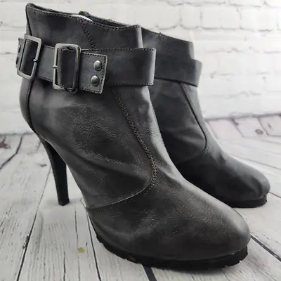 Gabriella Rocha Womens Naranya Ankle Boots Booties Gray Polyurethane Zip 10 • $36.34