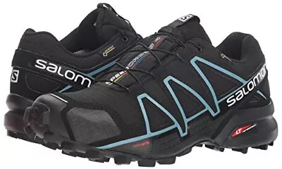 SALOMON SPEEDCROSS 4 GORE-TEX W WOMEN'S SHOES BLACK /  BLUE Size 36 2/3  UK 4 • £80