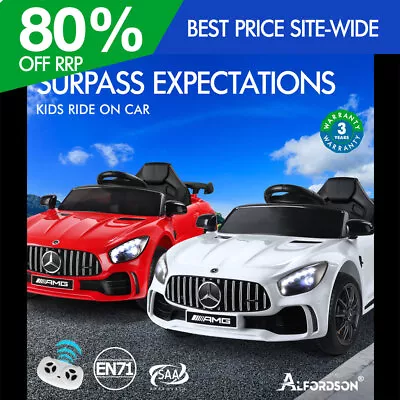 ALFORDSON Kids Ride On Car Mercedes-Benz AMG GT R Licensed Electric Dual Motors • $138.90