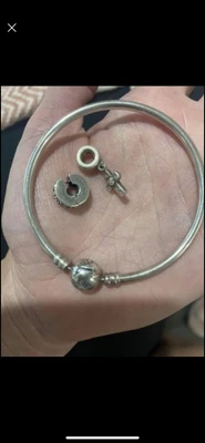 $45 • Buy Genuine Pandora Bangle With Charms 
