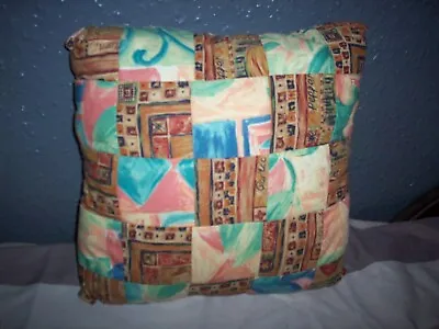 Double Sided Square Handmade Patchwork Cushion Stuffed Ref No C12. • £14