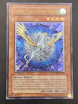 Yugioh Crystal Beast Sapphire Pegasus Ultimate Rare 1st Near Good Fotb-en007 • £99.99