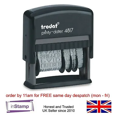 £11.95 • Buy Trodat 4817 Self Ink Dial A Phrase Date Stamp Multi Word Paid Received Entered