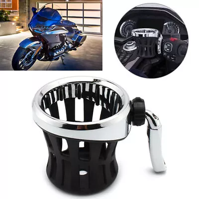 Fit Harley Motorcycle Handlebar Cup Holder Drink W/ Mesh Basket Mount Universal • $21.01