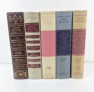 Vintage Readers Digest Condensed Books Decorative Lot Of 5 Random Books *READ* • $14.99