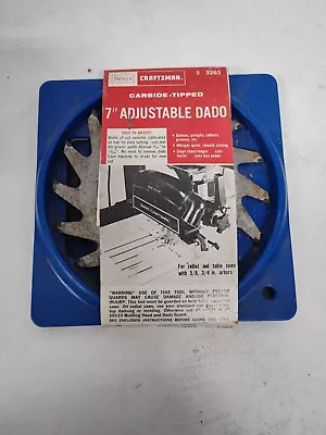 Sears Craftsman 9 3263 Carbide Tip 7  Adjustable Dado Blade 16 Tooth 3/16”-13/16 • $32