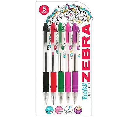 Zebra Z-Grip Retractable Ballpoint Pen - 1.0mm - Black Red Green Pink Purple • £2.99