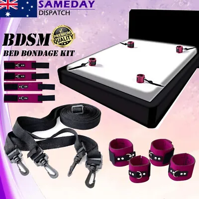 BDSM Under Bed System Fetish Bondage Restraint Handcuffs Ankle Cuffs Sex Toy • $23.95