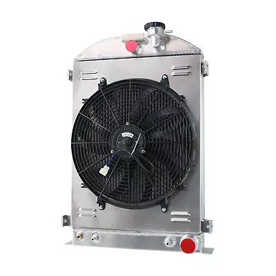 $239.20 • Buy 4Row Radiator +Shroud 16 Fan For 1930-1932 Ford MODEL A Hot Rod Chevy Engine V8