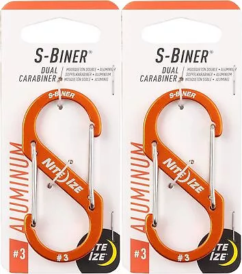 Nite Ize S-Biner Aluminum Dual Carabiner #3 - Orange (2-Pack) • $10.70