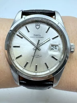 RARE ROLEX TUDOR JUMBO 37.5mm PRINCE OYSTERDATE AUTOMATIC STEEL ORIGINAL DIAL • $1200